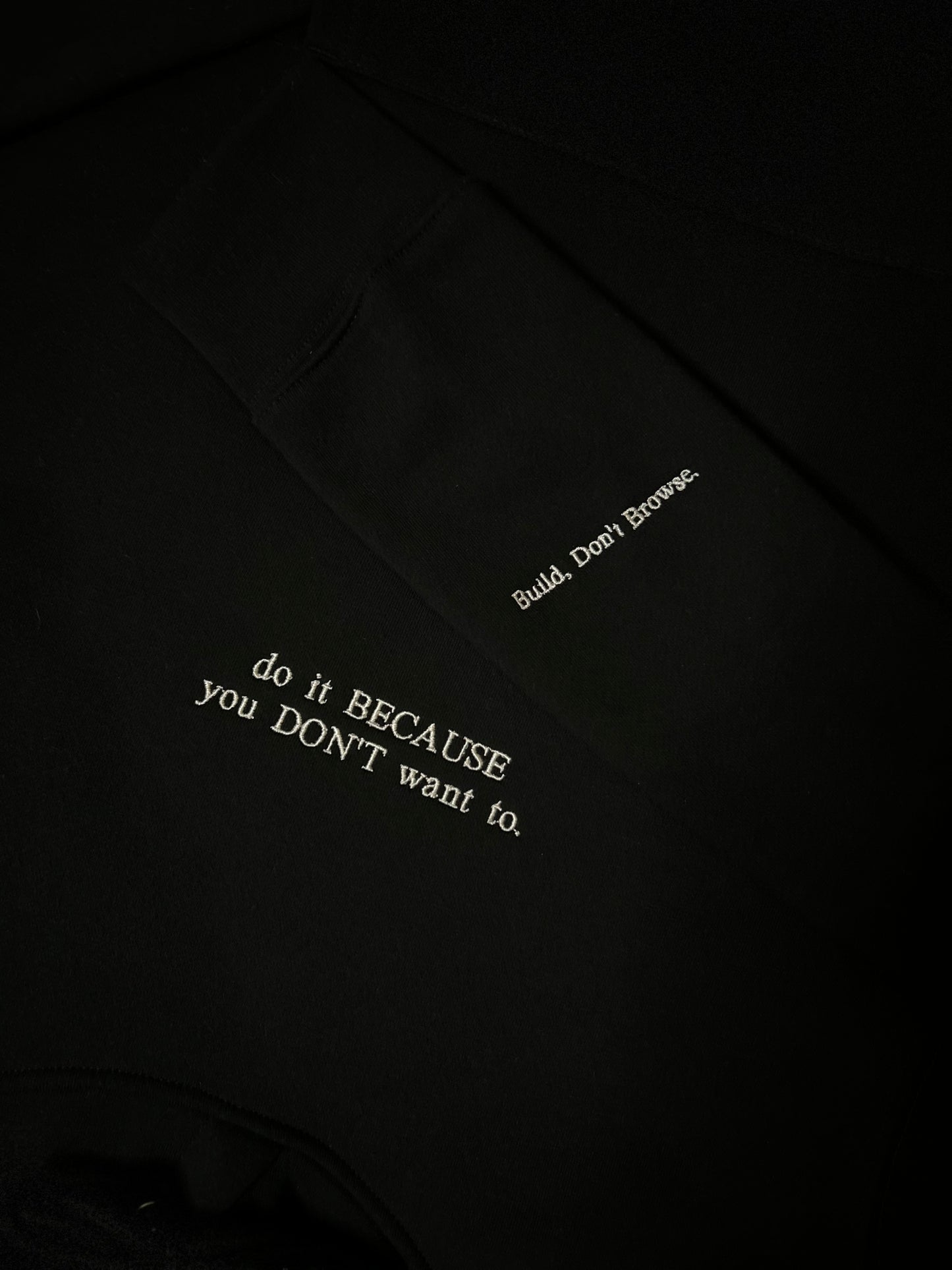 Black Embroidered Hoodie